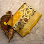 Yellow With Meenakari Work Semi Tussar Silk Saree