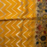 Yellow With Meenakari Work Semi Tussar Silk Saree