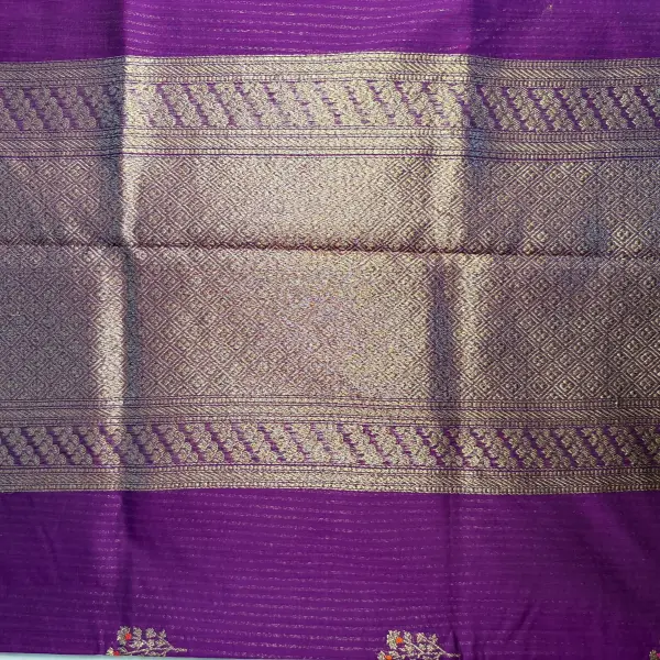 Wine With Small buttas Cotton Silk Saree
