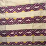 Purple Body WIth Plain Cream Border Poochampalli Silk Saree