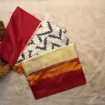 Orange & Red Border with Lehariya Body Poochampalli Silk Saree