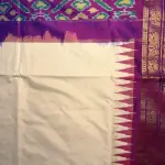 Cream with Purple Poochampalli Silk Saree