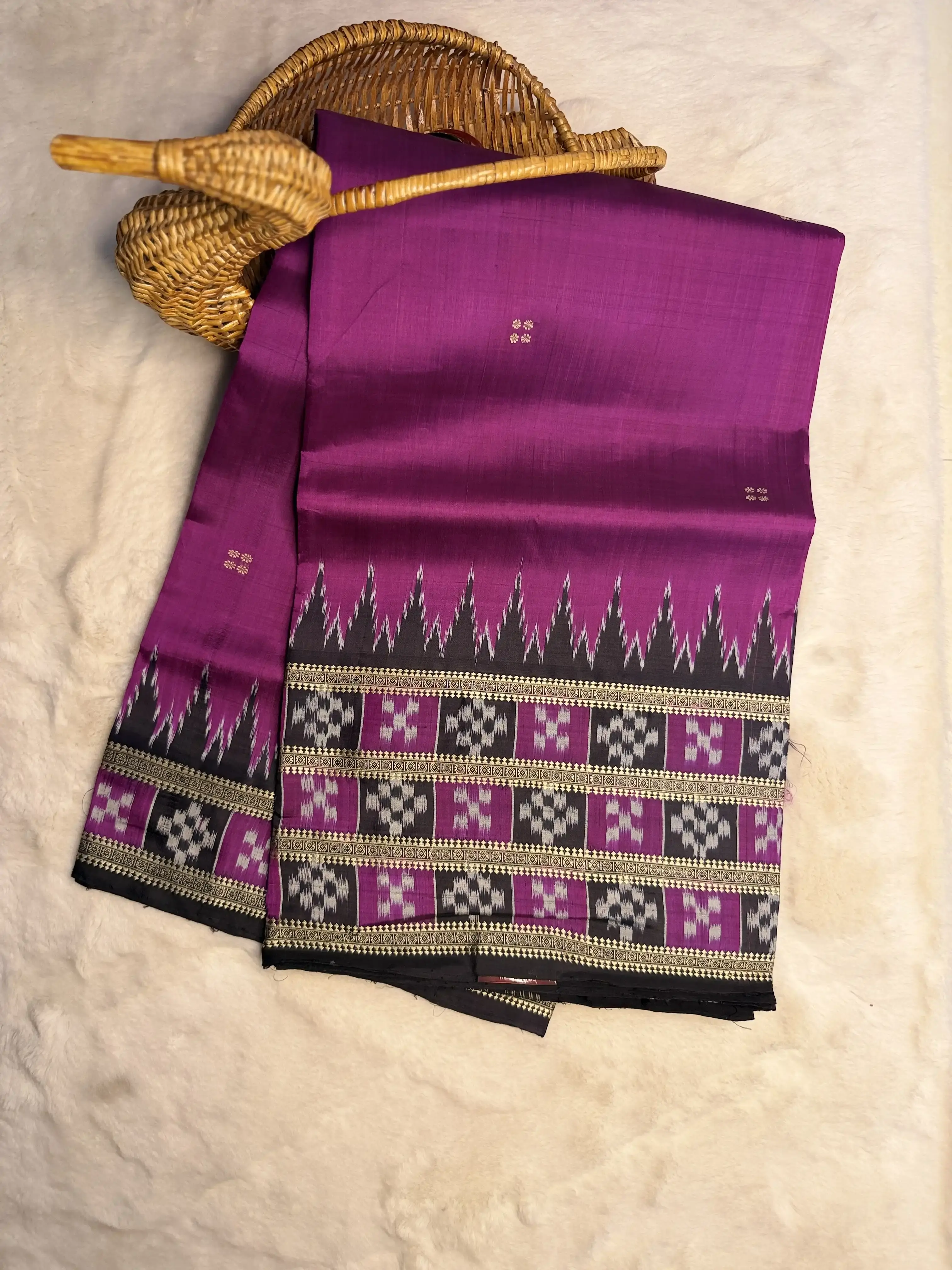 Purple Bomkai Silk Saree