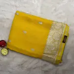 Yellow Pure Khaddi Chiffon Saree