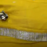 Yellow Pure Khaddi Chiffon Saree