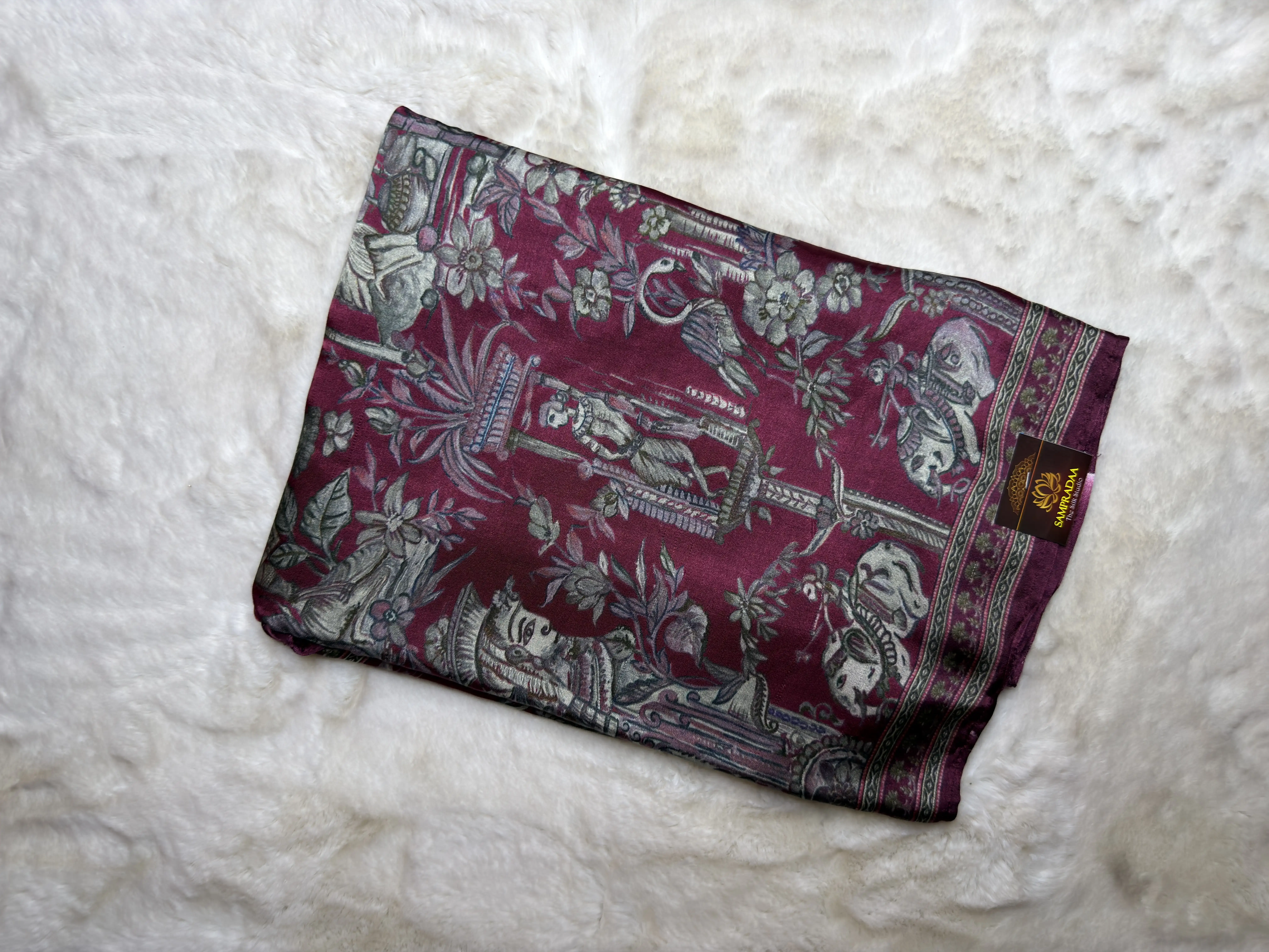 Maroon Soft Gajji Silk Saree