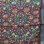 Black Floral Gajji Silk Saree