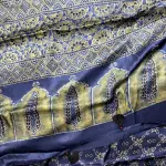 Ink Blue Ajrak Print Modal Silk Saree