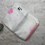 White with neon pink floral pattern pure Dhakai cotton saree