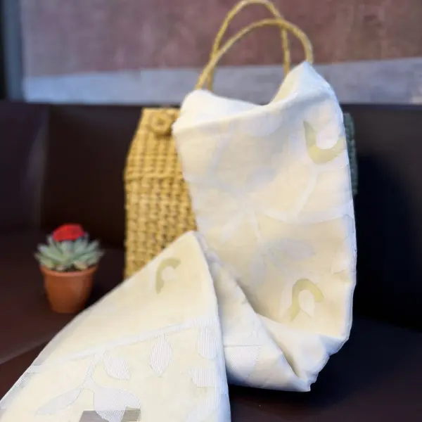 White Self work Pure Jamdhani Cotton Saree