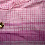 Baby Pink Checks Cotton Saree