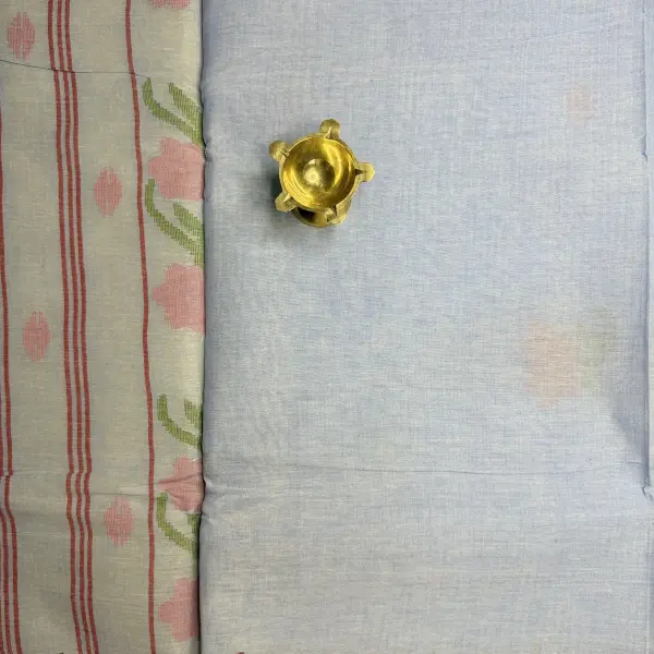 Ink Blue colour with Jamdhani work moirang phee pure cotton saree