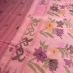 Pink colour with Jamdhani work moirang phee pure cotton saree