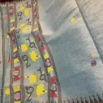 Blue colour with Jamdhani work moirang phee pure cotton saree
