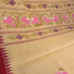 Beige colour with Jamdhani work moirang phee pure cotton saree
