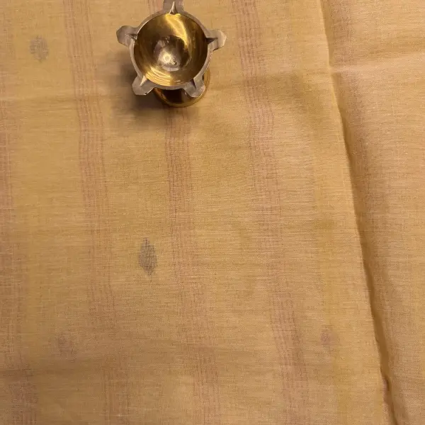 Beige colour with Jamdhani work moirang phee pure cotton saree