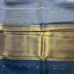 Grey with Buttas pure Tissue Organza Saree