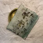 Powder Blue with elegant floral pattern Organza Saree