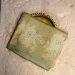 Lemon Yellow & Mint Green Organza Saree