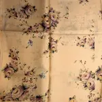 Beige floral Digital Print with lace border Muga Silk Saree