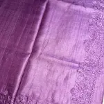 Purple Knot Work Pure Tussar Silk Saree