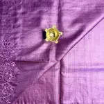 Purple Knot Work Pure Tussar Silk Saree
