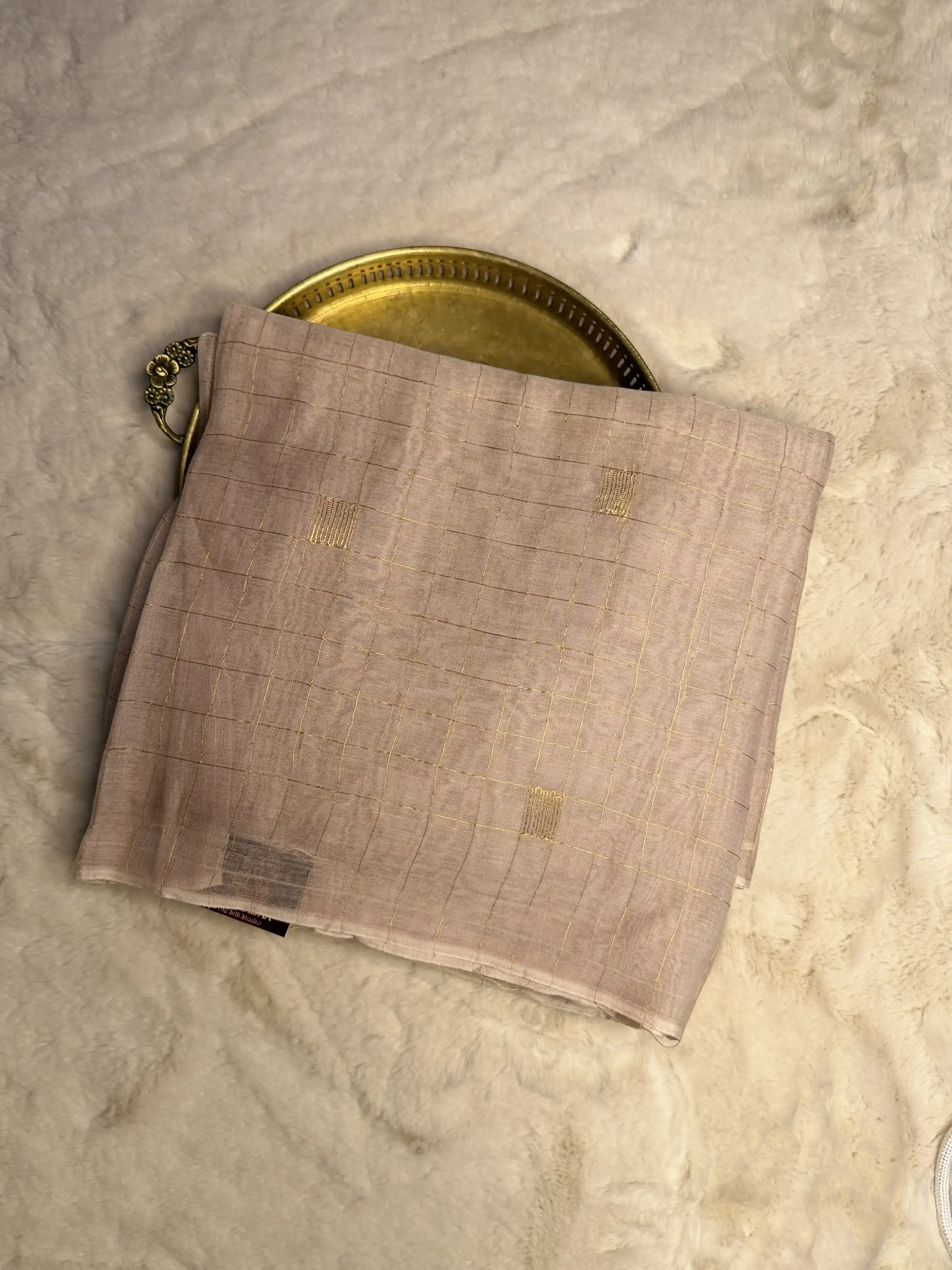 Beige Pure Cotton Saree