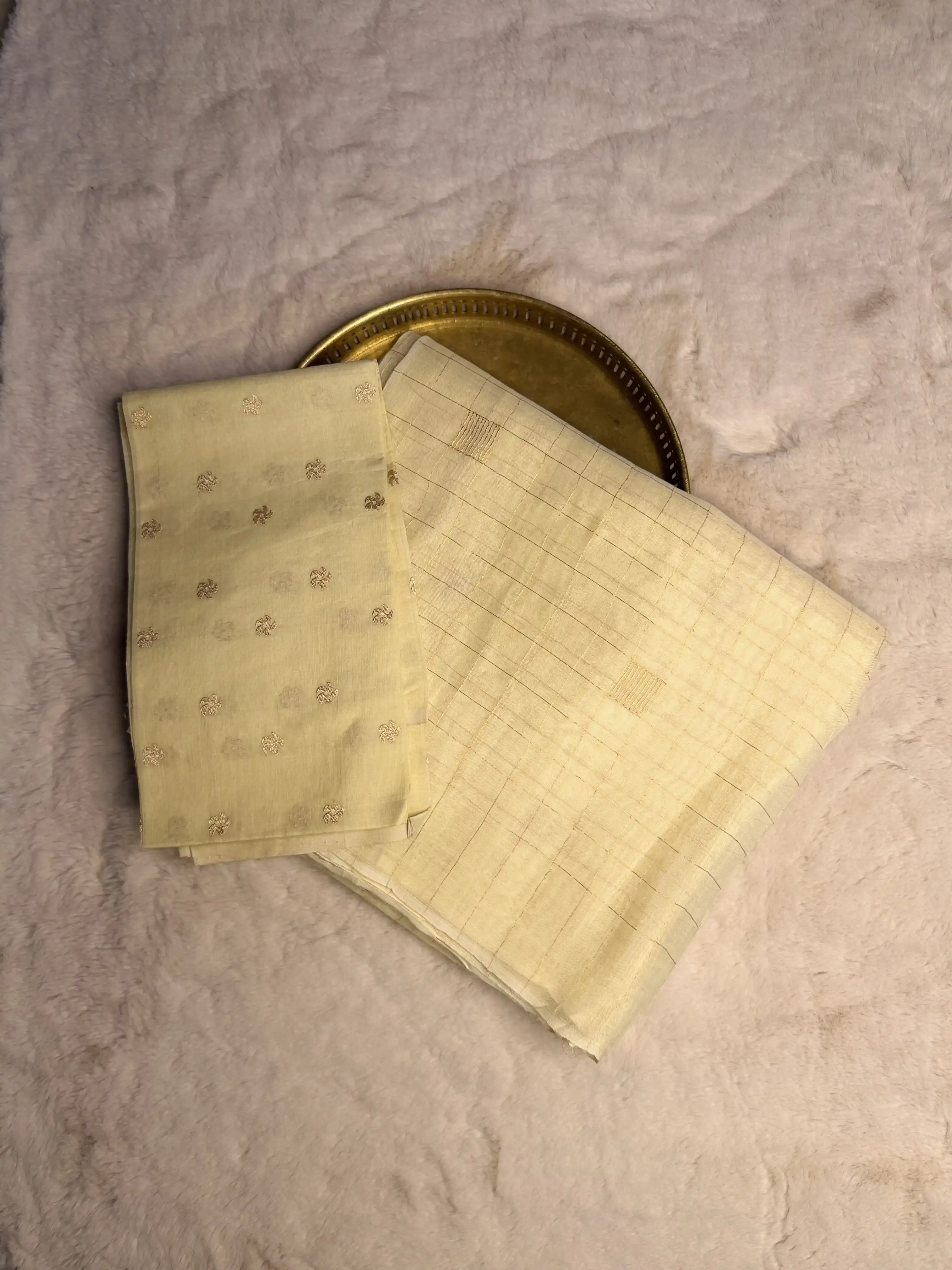 Lemon Yellow Pure Cotton Saree