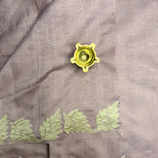 Lavender Leaf scallop border Fancy Saree