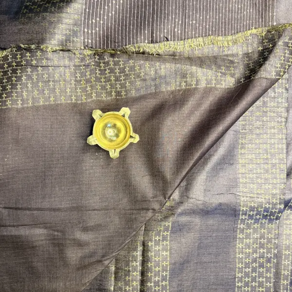 Chocolate Brown sequin work Pure Tussar Silk Saree