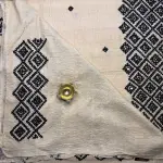 Cream Thread & Mirror work pure Tussar silk Saree