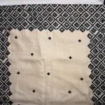 Cream Thread & Mirror work pure Tussar silk Saree