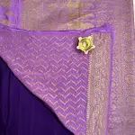 Purple With lavender Pure Crepe Silk Saree