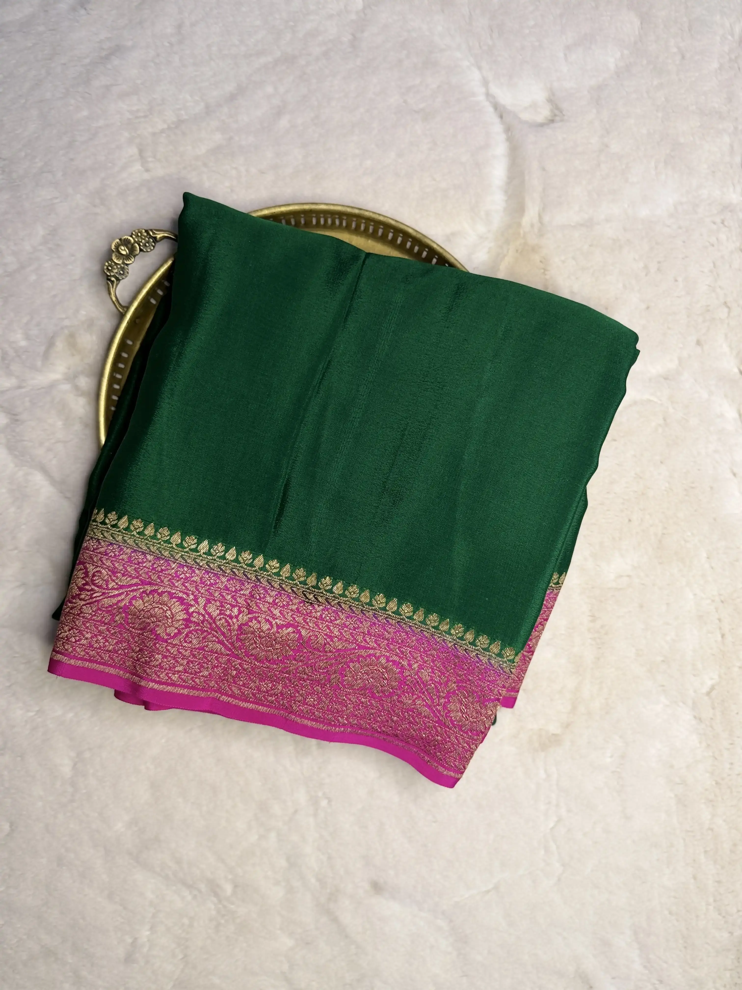 Purple With lavender Pure Crepe Silk Saree