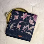 Black FLoral Design Linen cotton Saree