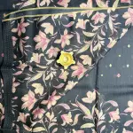 Black FLoral Design Linen cotton Saree