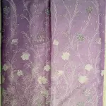 Lavender Scallop border with Floral Pattern Organza Saree