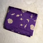 Purple Patch Work with Scallop border Organza Saree