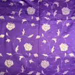 Purple Patch Work with Scallop border Organza Saree