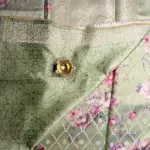 Pista Green Floral Pattern with buttas Muga Silk Saree