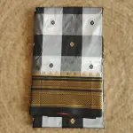 Ilakal Traditional Black and White Checks pattern Silk saree