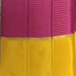 Orange body with pink checks border pure crepe silk saree 120gsm