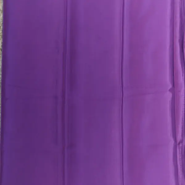 Purple plain with rich border and pallu pure mysore crepe silk saree 120gsm