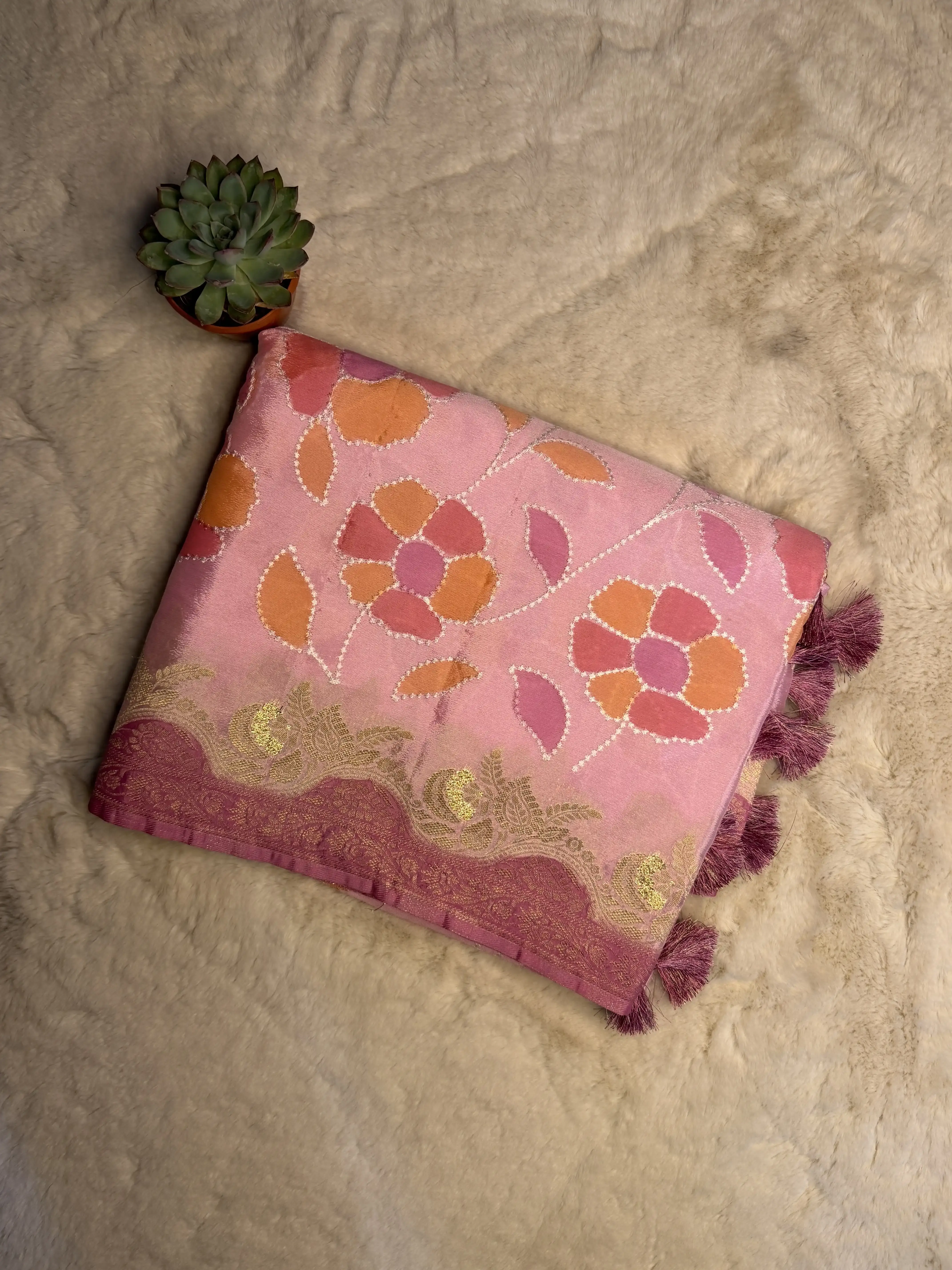 Rangkat baby pink pure kota saree