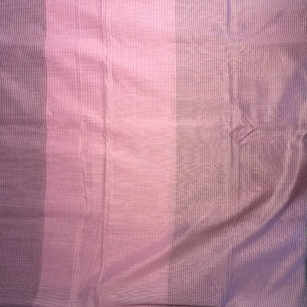 Rose Pink with Black Maheshwari Silk Cotton Saree