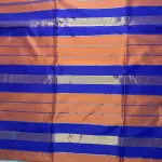 Rust Orange with Navy Blue Maheshwari Silk Cotton Saree