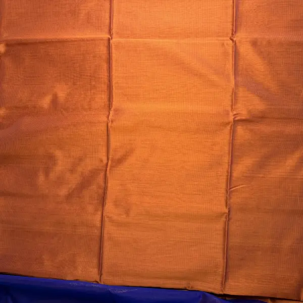 Rust Orange with Navy Blue Maheshwari Silk Cotton Saree