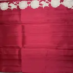 Red Scallop Border Semi Tussar Silk Saree