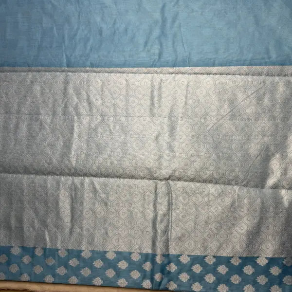 Blue silver buttas fancy Saree