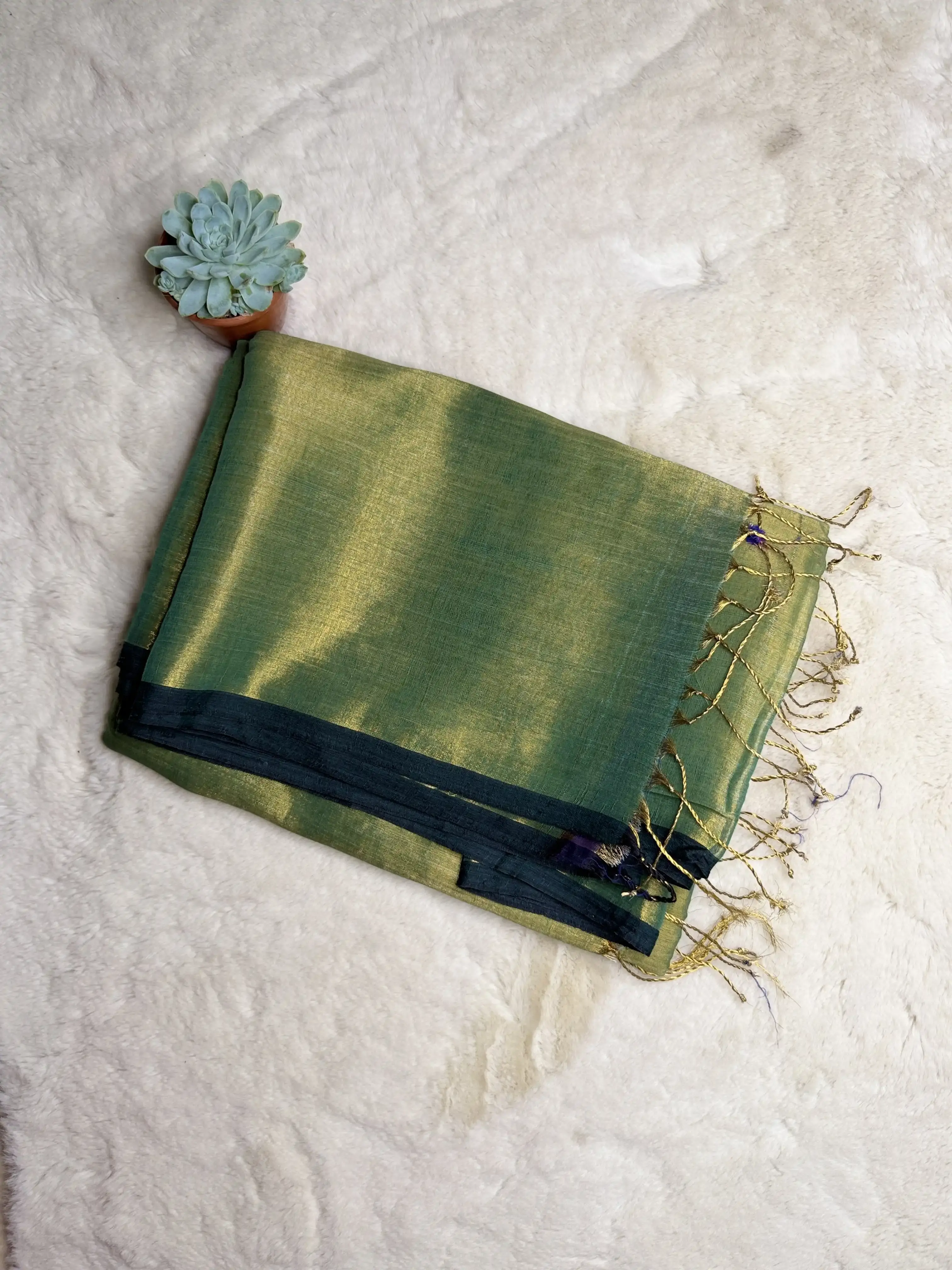 Orangish Gold Tissue Saree